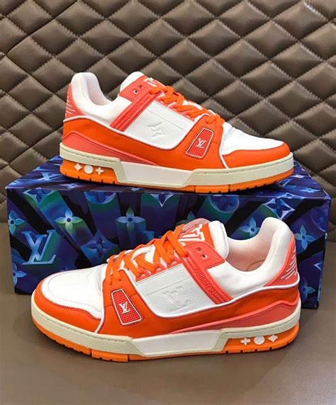 lv sneakers orange|louis vuitton latest sneakers.